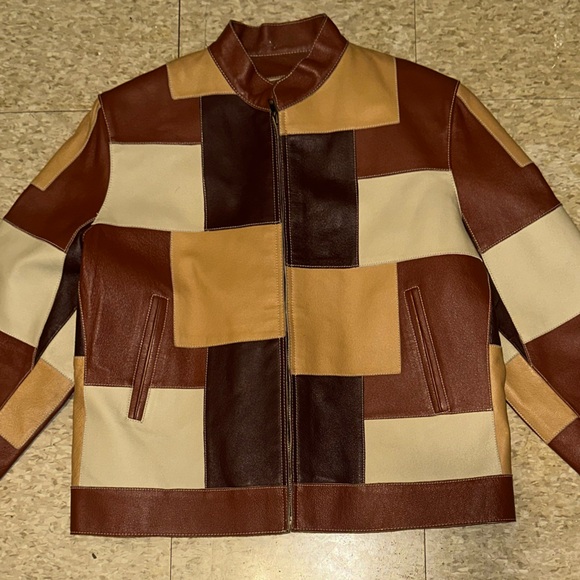 Patchwork Leather Jacket - Picture 5 of 13